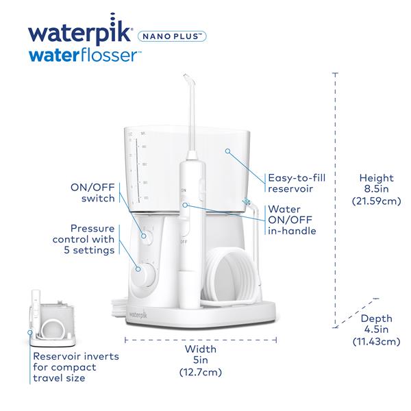 White Waterpik™ Nano Plus Water Flosser - Image 2