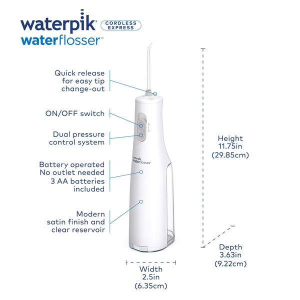 White Waterpik™ Cordless Express Water Flosser - Image 2