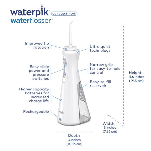White Waterpik™ Cordless Plus Water Flosser - Image 2