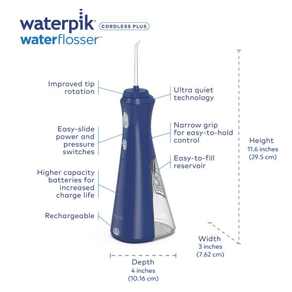 Blue Waterpik™ Cordless Plus Water Flosser - Image 2